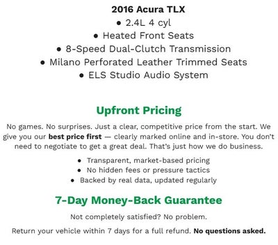2016 Acura TLX 4dr Sdn FWD Tech