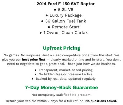 2014 Ford F-150 4WD SuperCrew 145 SVT Raptor