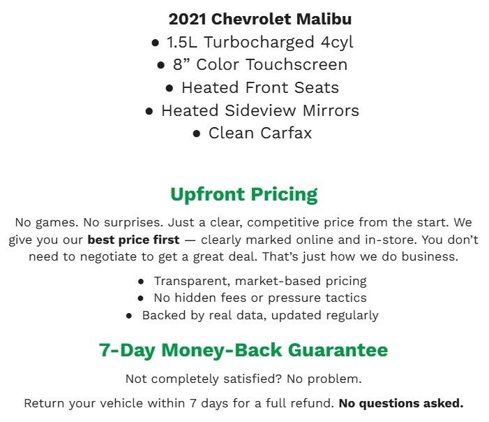 2021 Chevrolet Malibu 4dr Sdn LT