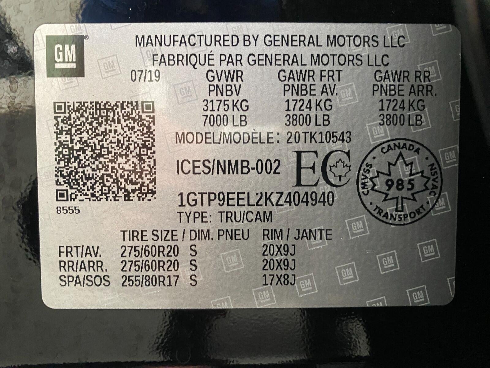 2019 GMC Sierra 1500 4WD Crew Cab 147 AT4