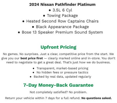 2024 Nissan Pathfinder Platinum 4WD