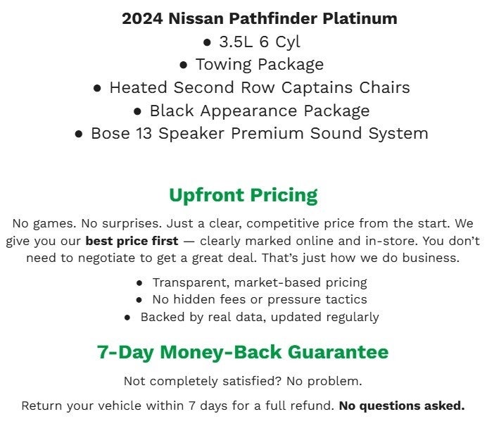 2024 Nissan Pathfinder Platinum 4WD