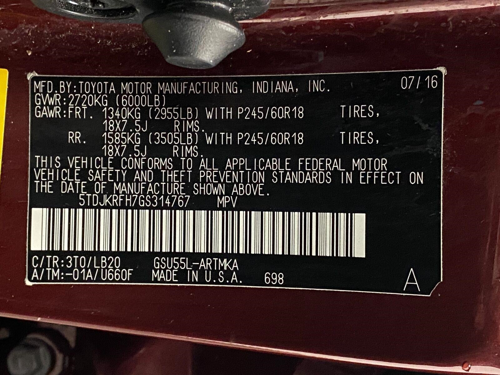 2016 Toyota Highlander AWD 4dr V6 XLE