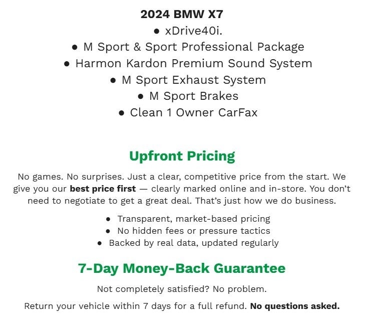 2024 BMW X7 xDrive40i Sports Activity Vehicle