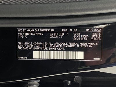 2022 Volvo S60 Recharge Plug-In Hybrid T8 eAWD PHEV Black Edition R-Design Extended Range