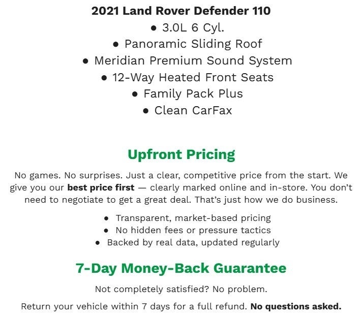 2021 Land Rover Defender 110 SE AWD