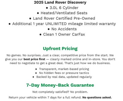 2025 Land Rover Discovery P360 Dynamic SE