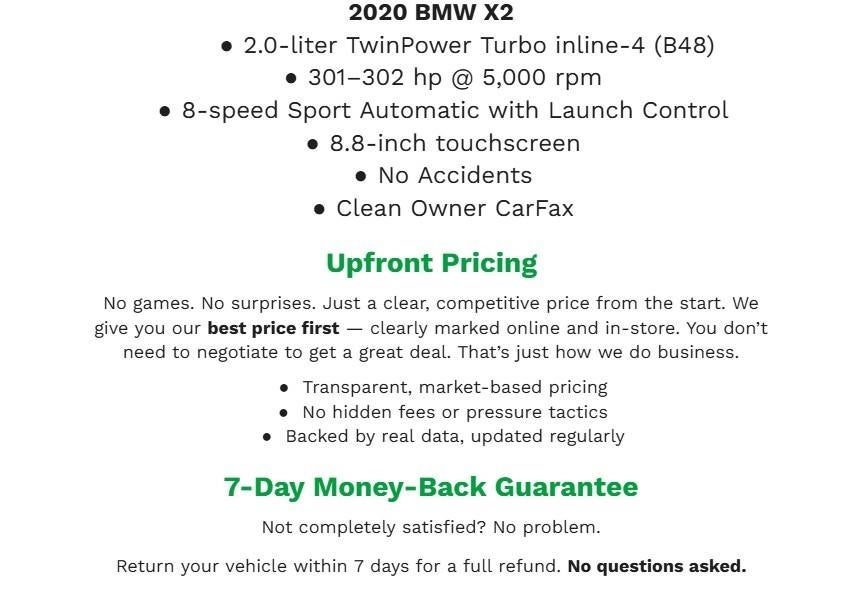 2020 BMW X2 M35i Sports Activity Coupe