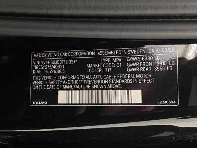 2026 Volvo XC90 Plug-In Hybrid T8 AWD Plus 6-Seater